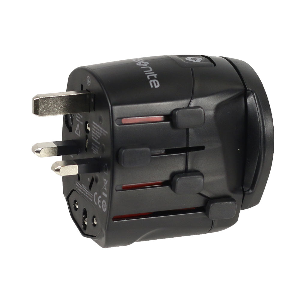 Adaptador Eléctrico Global Travel Accessories Worldwide Adapter Black